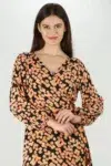 Printed Orange Dress Women