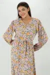 Printed Peachy Pink Dress For Woman