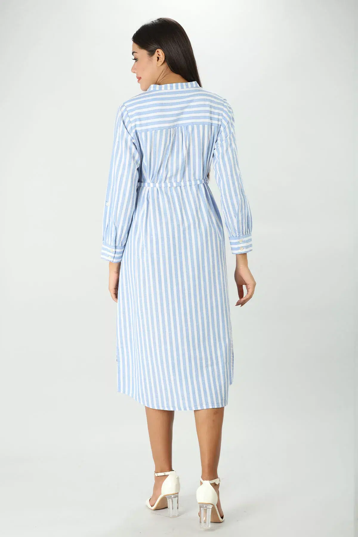 Blue And White Striped Dress For Women