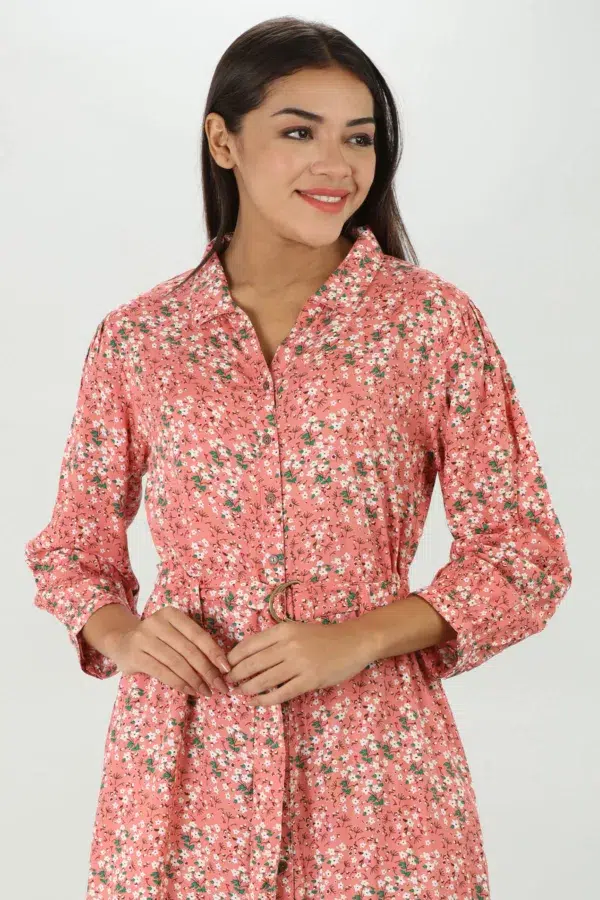 Printed Pink Dress Maxi For Women