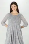 Printed Light Grey Dress For Women