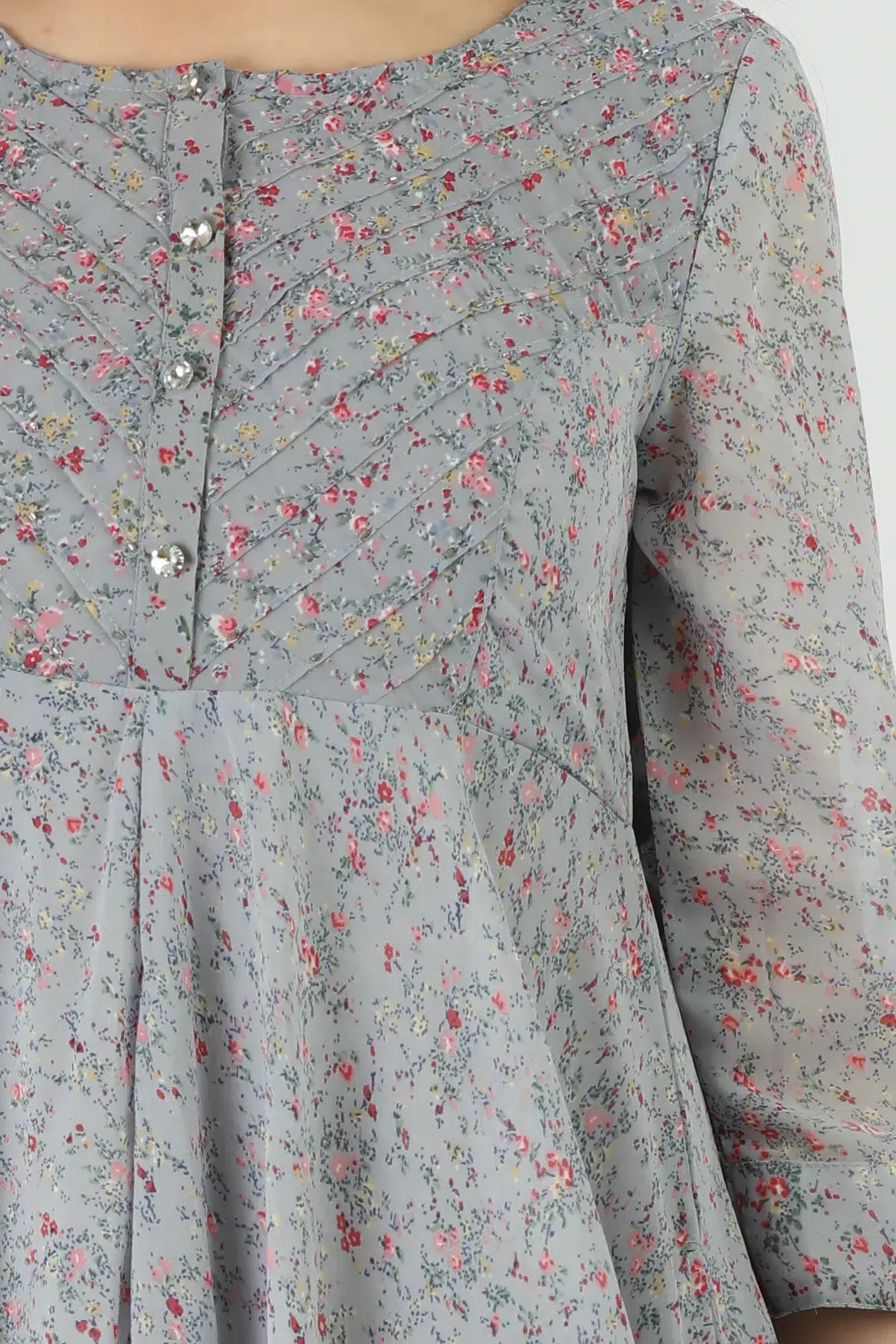Printed Light Grey Dress For Women