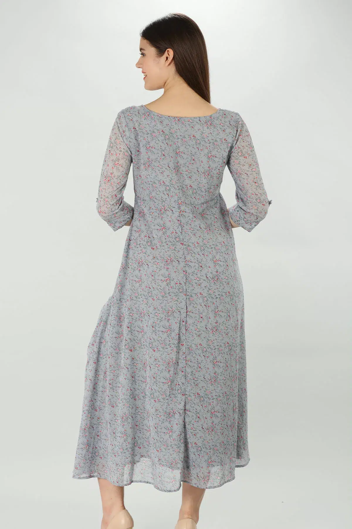 Printed Light Grey Dress For Women