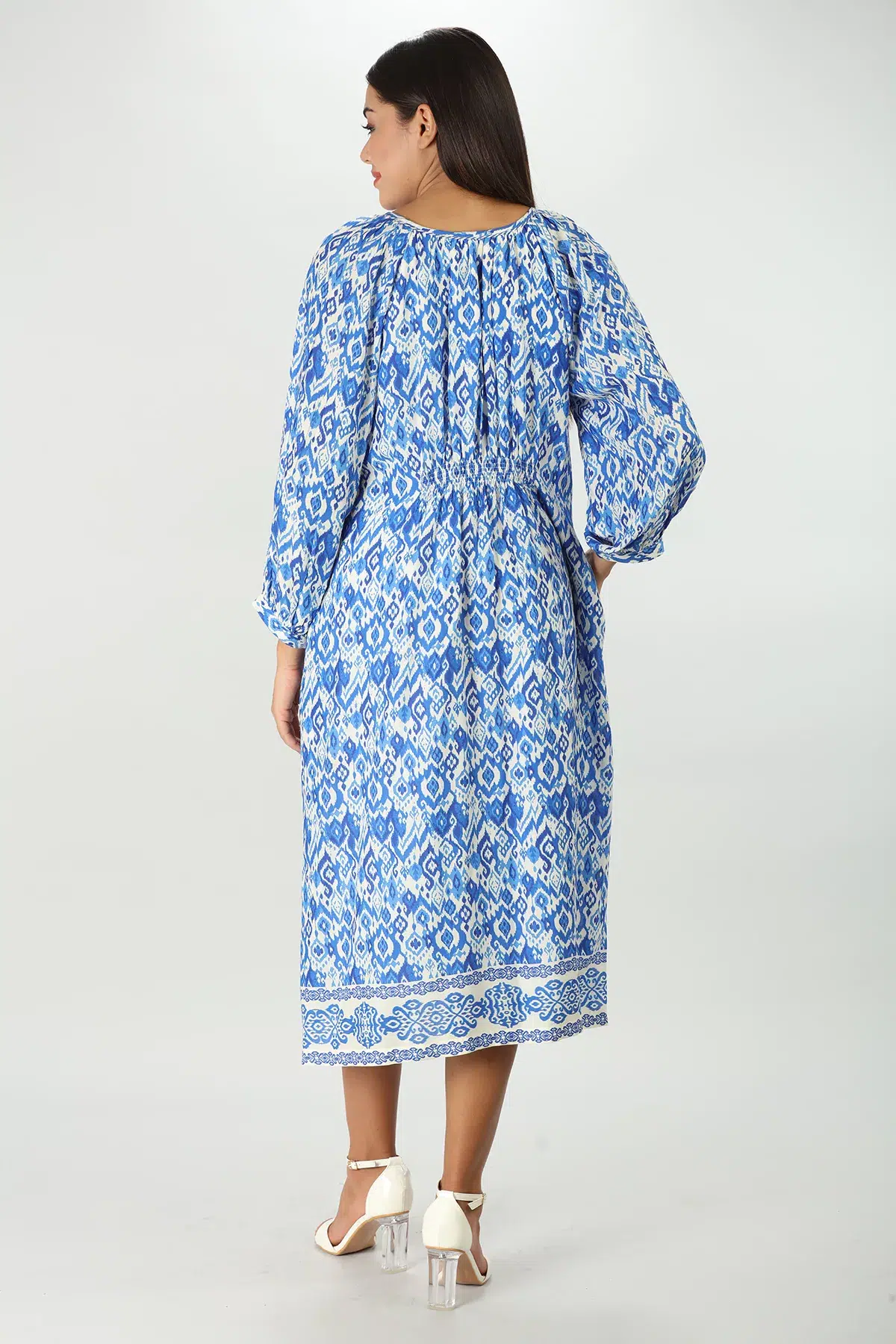 Printed Blue Dress Women
