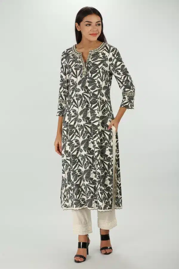 Grey Printed Kurtis For Women