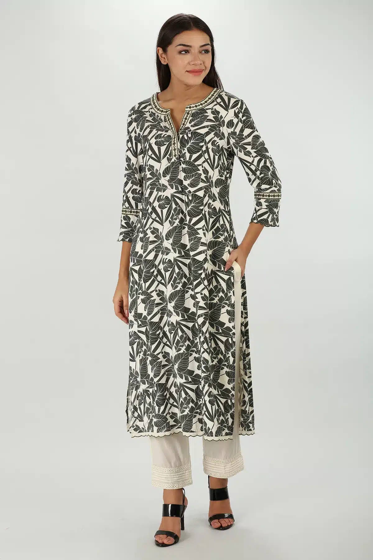 Grey Printed Kurtis For Women
