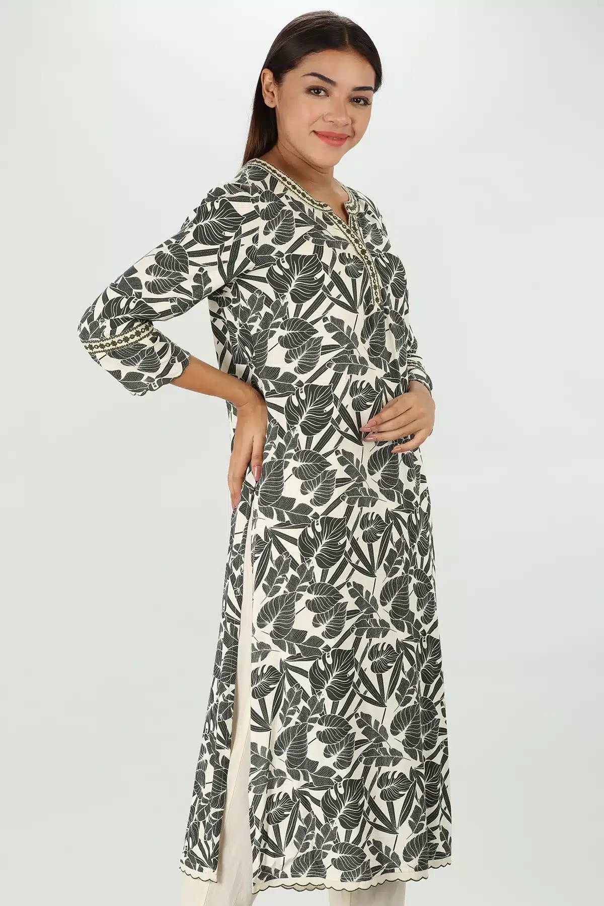 Grey Printed Kurtis For Women