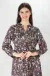 Printed Dark Grey Kurta For Women