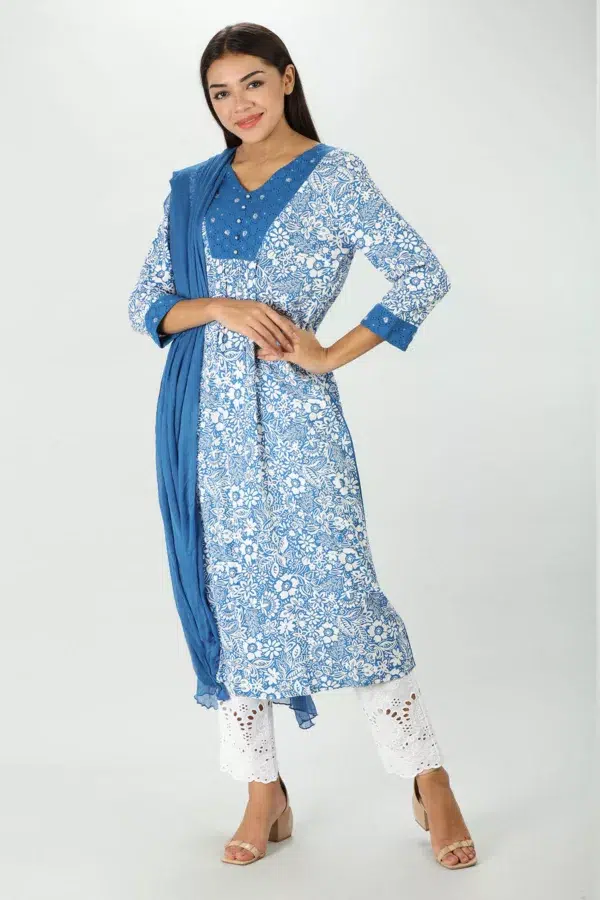Blue Kurta For Ladies