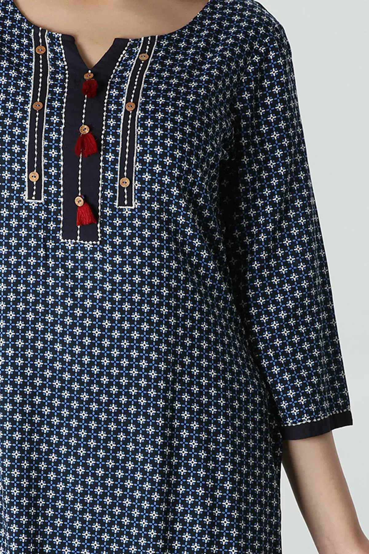 Printed Blue Kurta For Women
