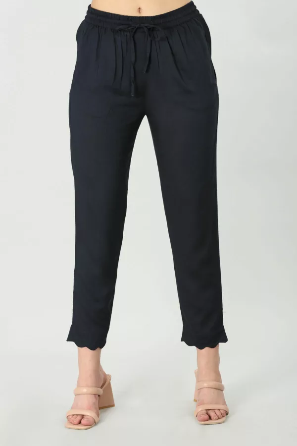 Charcoal Blue Palazzo Pants For Women