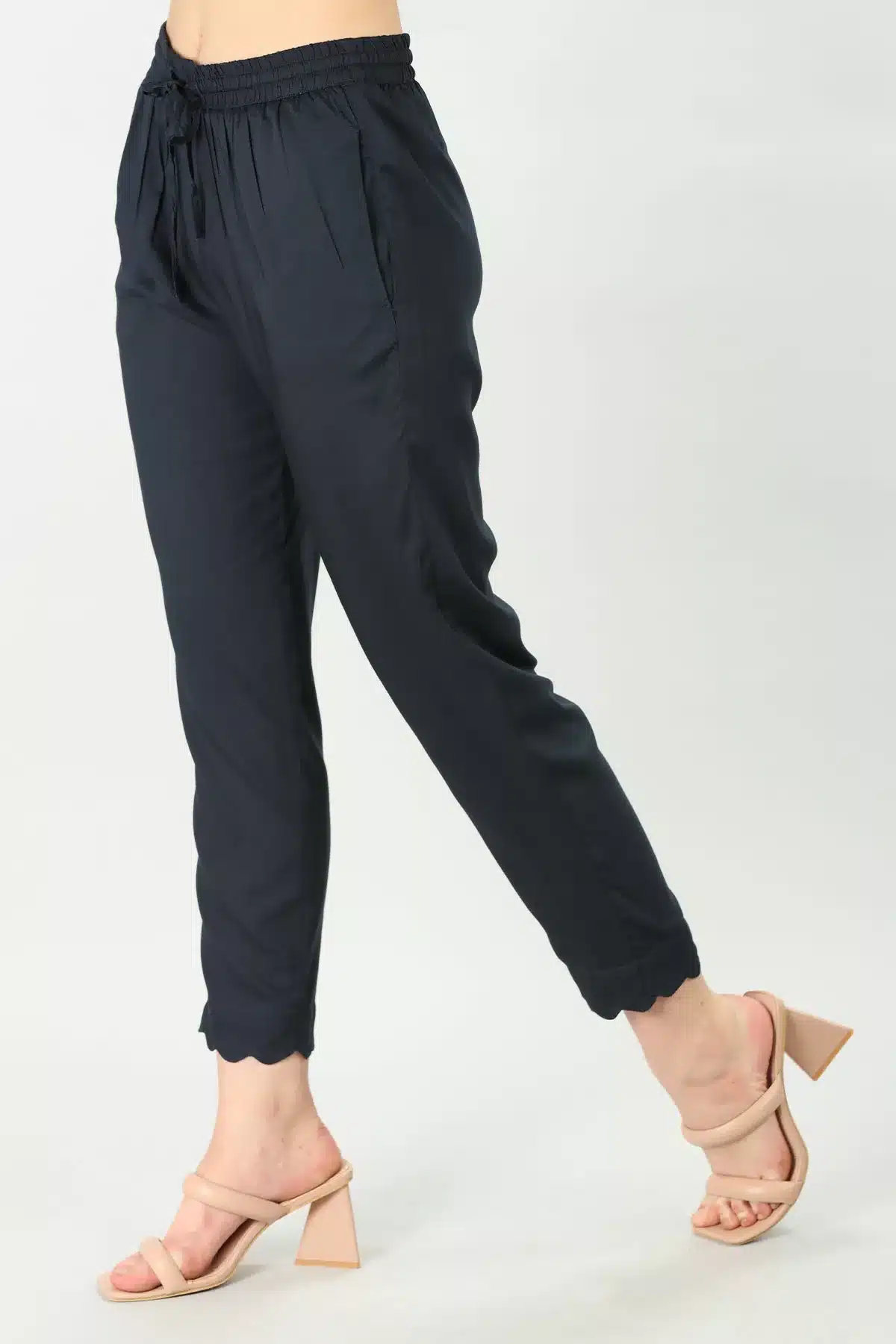 Charcoal Blue Palazzo Pants For Women