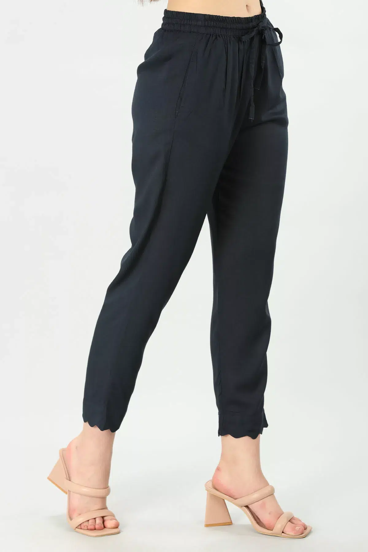 Charcoal Blue Palazzo Pants For Women