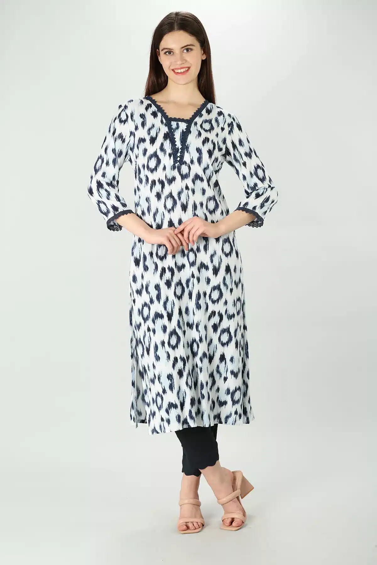 Charcoal Blue Palazzo Pants For Women