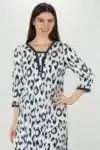 Printed White And Blue Kurti For Women