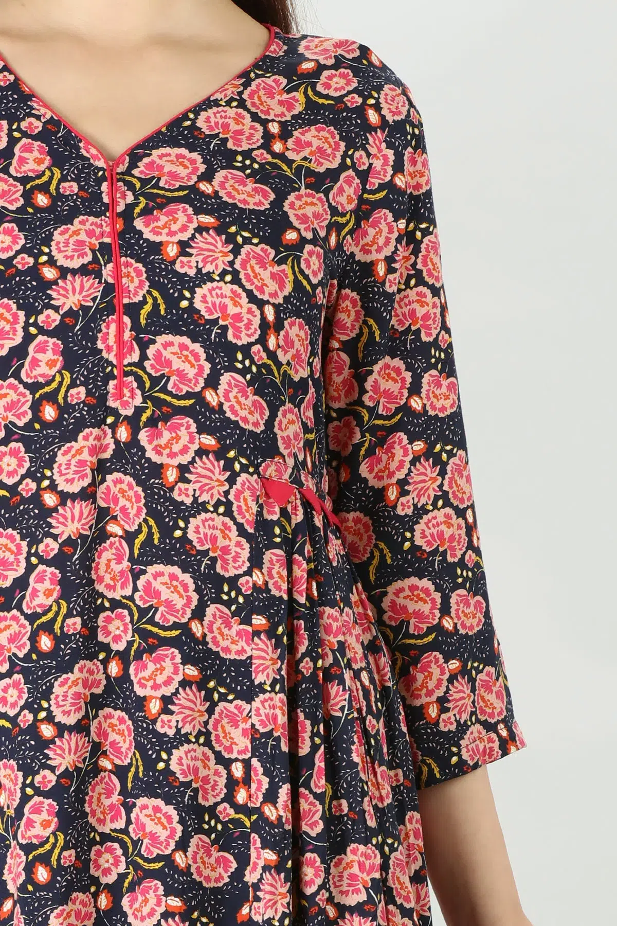 Printed Pink Kurti For Women