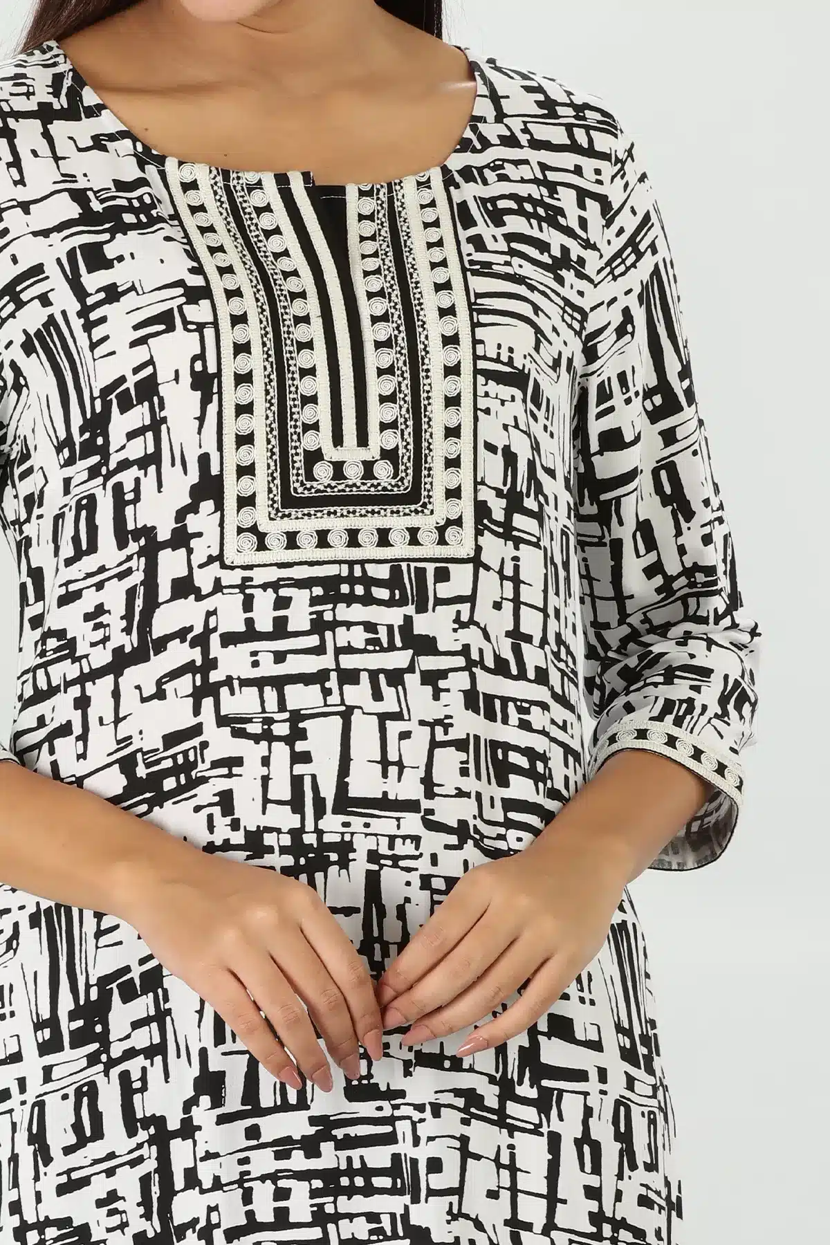 Black And White Kurti For Women