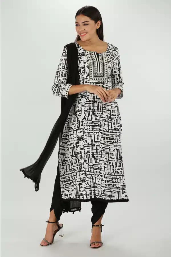 Black And White Kurti For Women