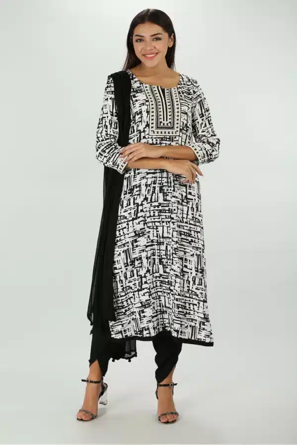 Black And White Kurti For Women