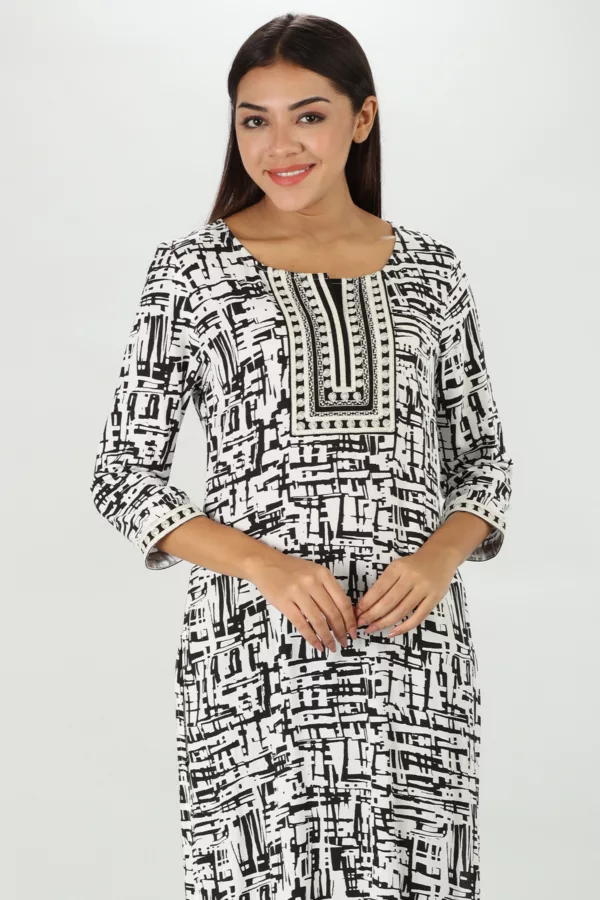 Black And White Kurti For Women