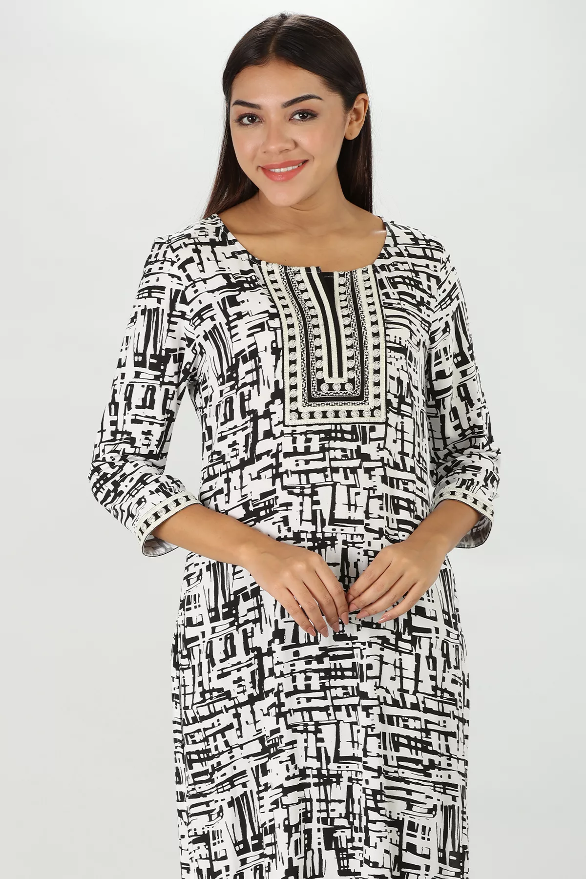 Black And White Kurti For Women
