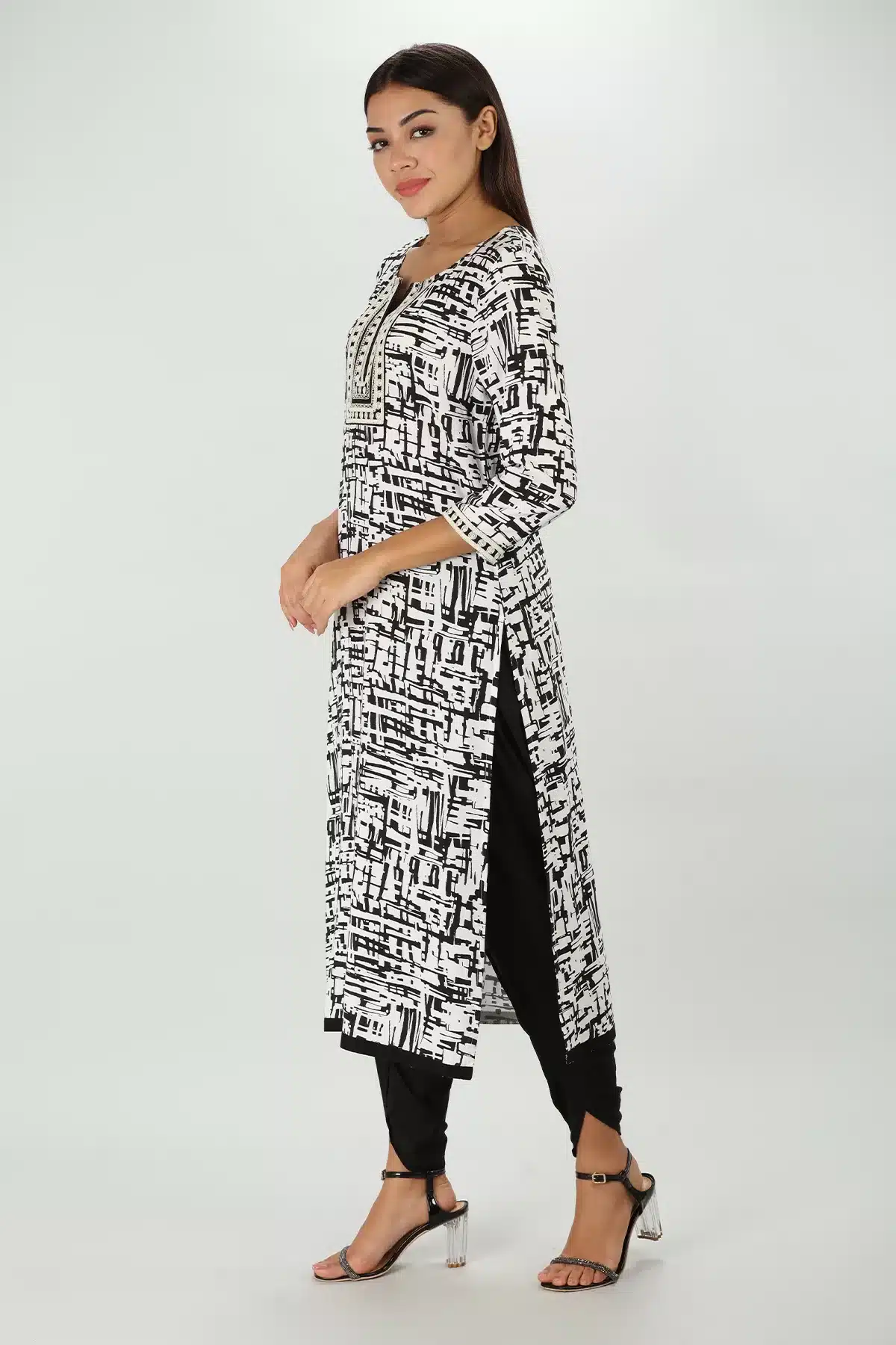 Black And White Kurti For Women