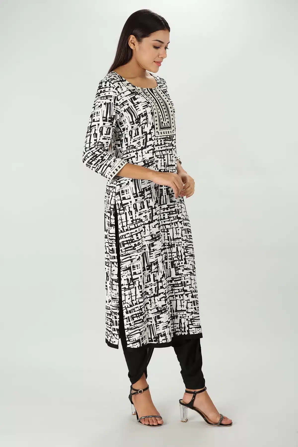 Black And White Kurti For Women