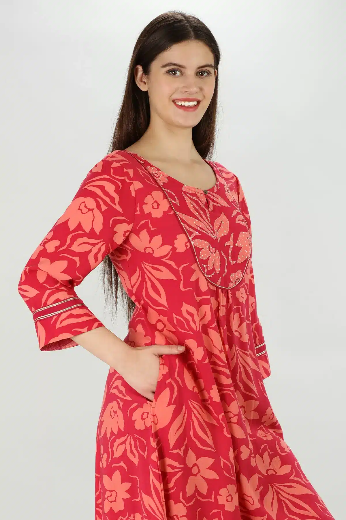 Kurti In Pink Colour For Women
