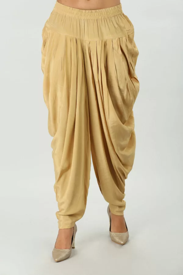 Solid Beige Dhoti For Women
