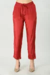 Embroidered Rust Palazzo Women's Pants