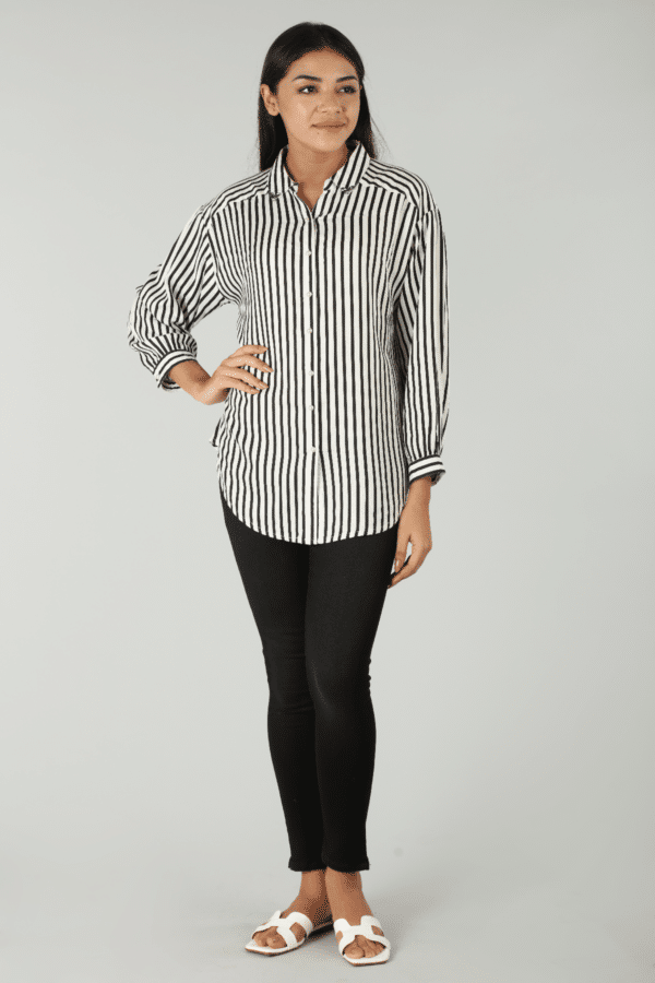 Black And White Shirt Striped For Women