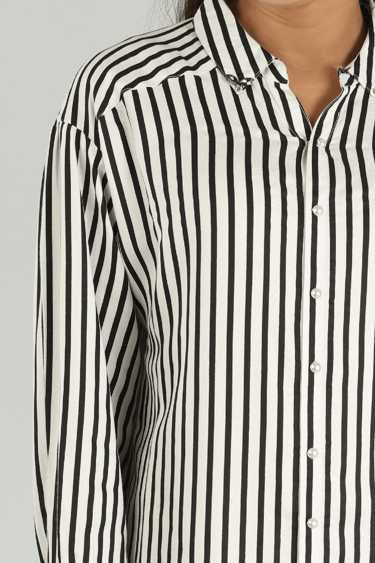 Black And White Shirt Striped For Women