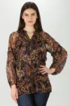 Printed Brown Full Sleeve Tops For Women