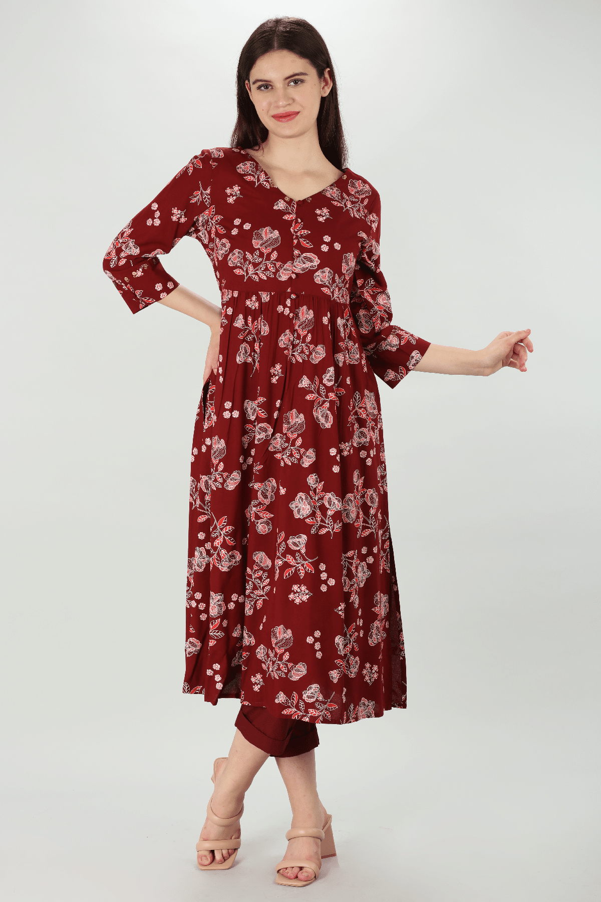 Maroon Colour Kurti For Women