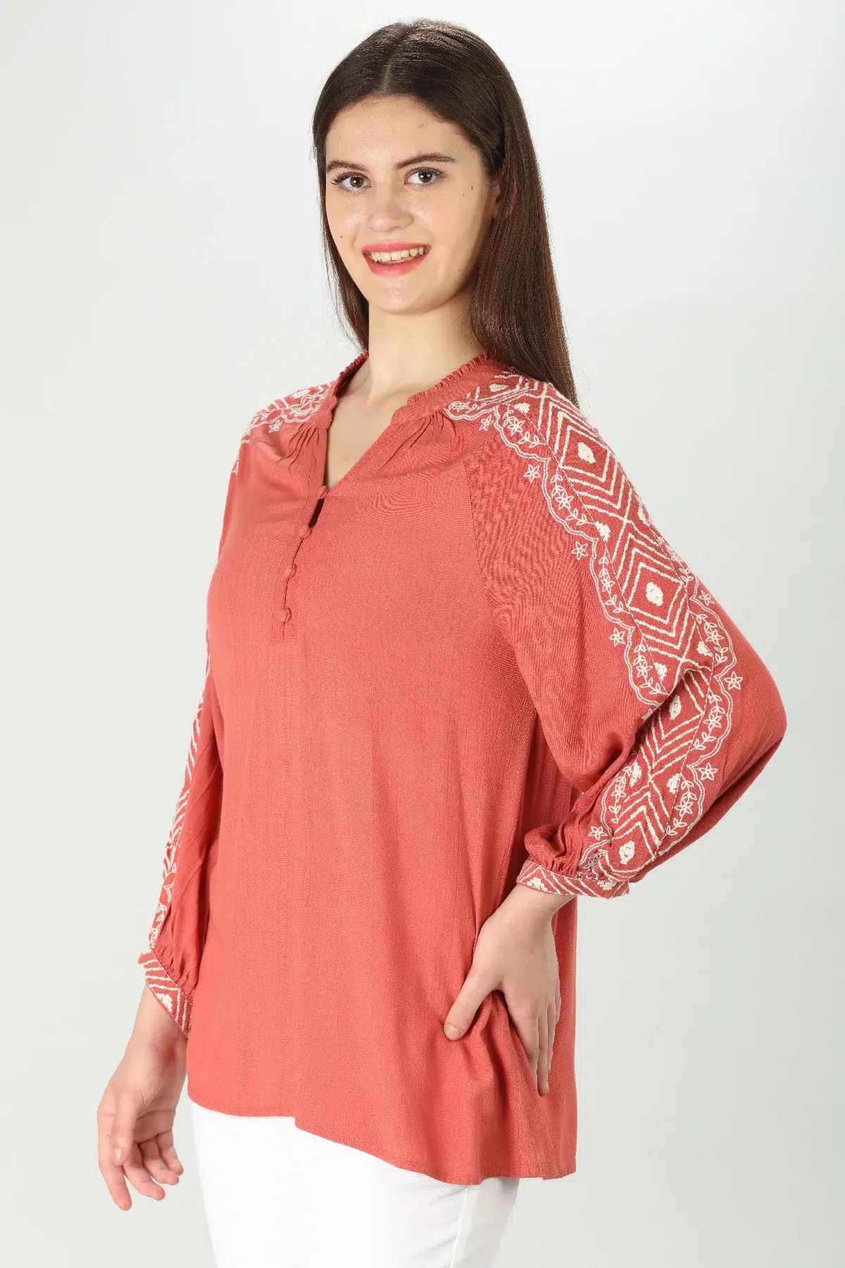 Rayon Mandarin Top - Image 4