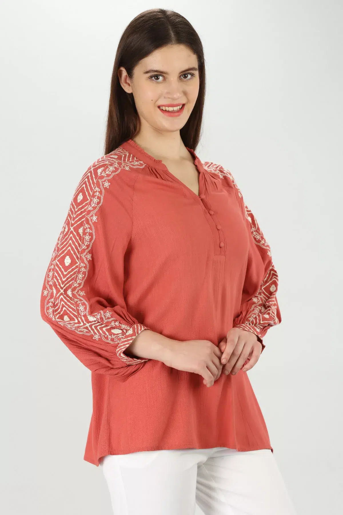 Rayon Mandarin Top - Image 3