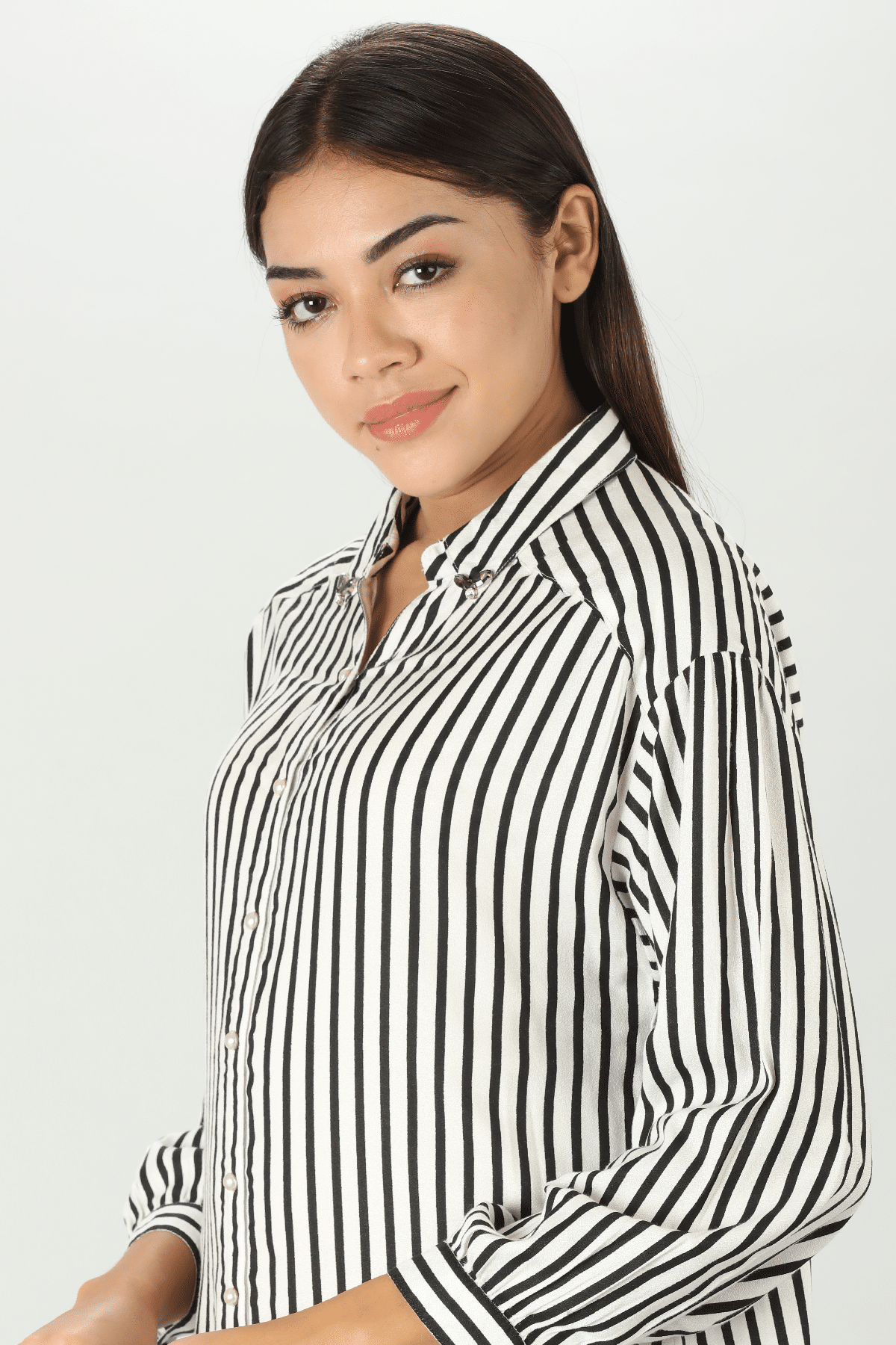 Black And White Shirt Striped For Women