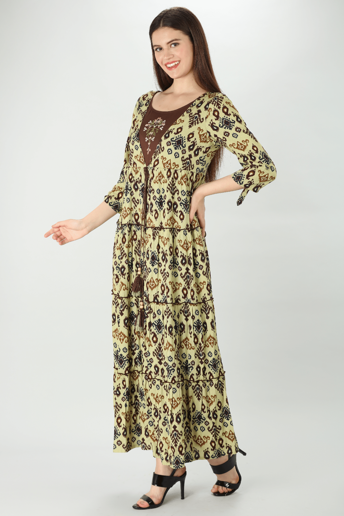 Olive Green Dress Maxi For Women