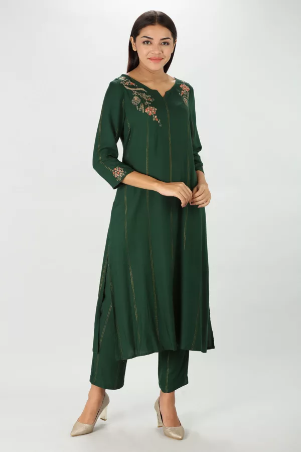 Dark Teal Green Plazo For Ladies