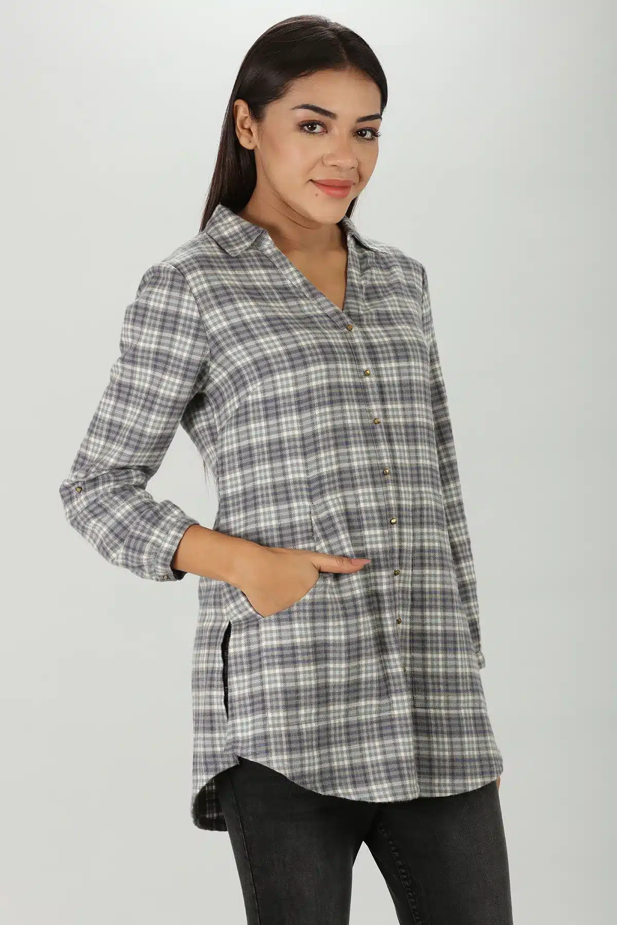 Grey Plaid Shirt - Image 3