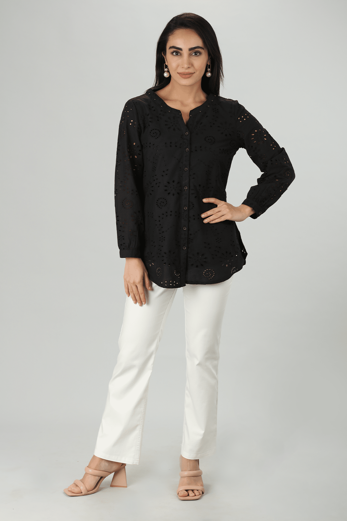 Black Embroidered Top Online
