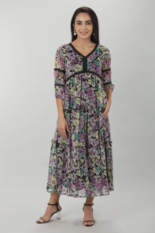 Purple Chiffon Dress For Women