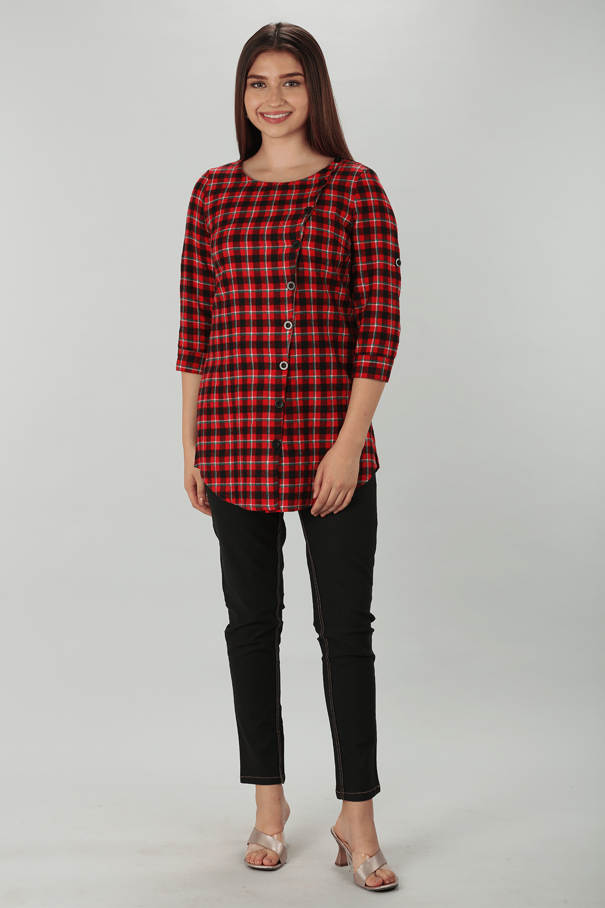 Checks Red Top For Women