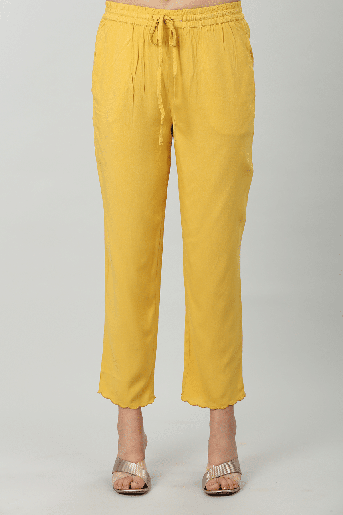 Mustard Colour Palazzo For Ladies