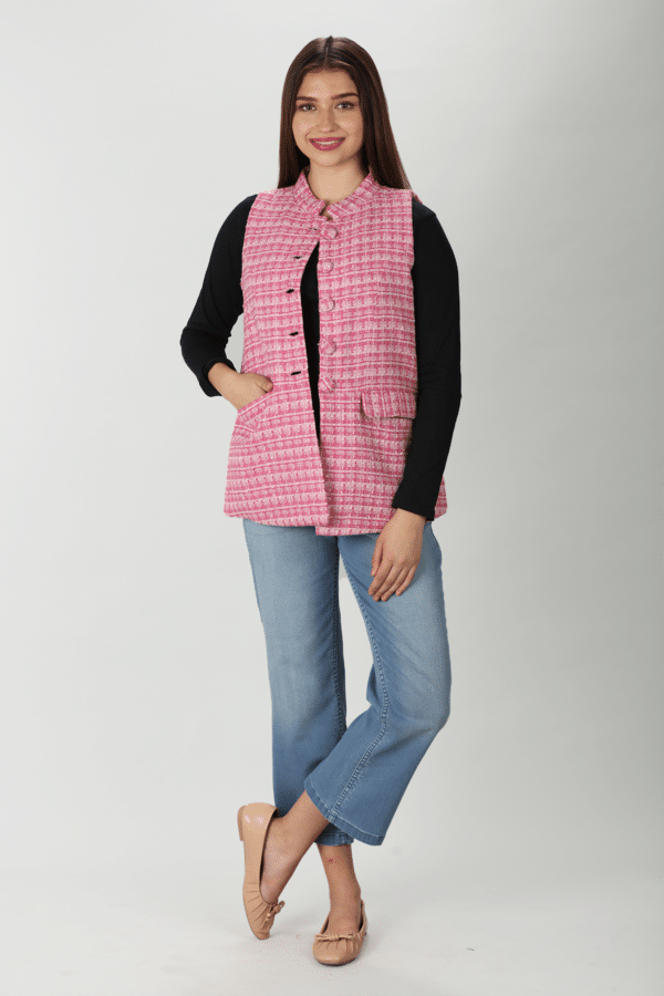 Pink Sleeveless Jacket Women