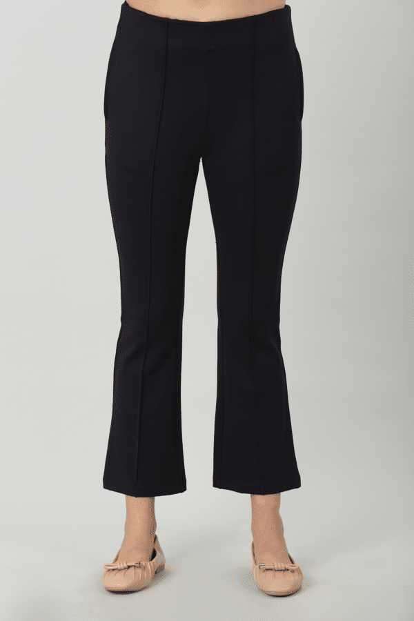 Charcoal Black Solid Pants For Ladies
