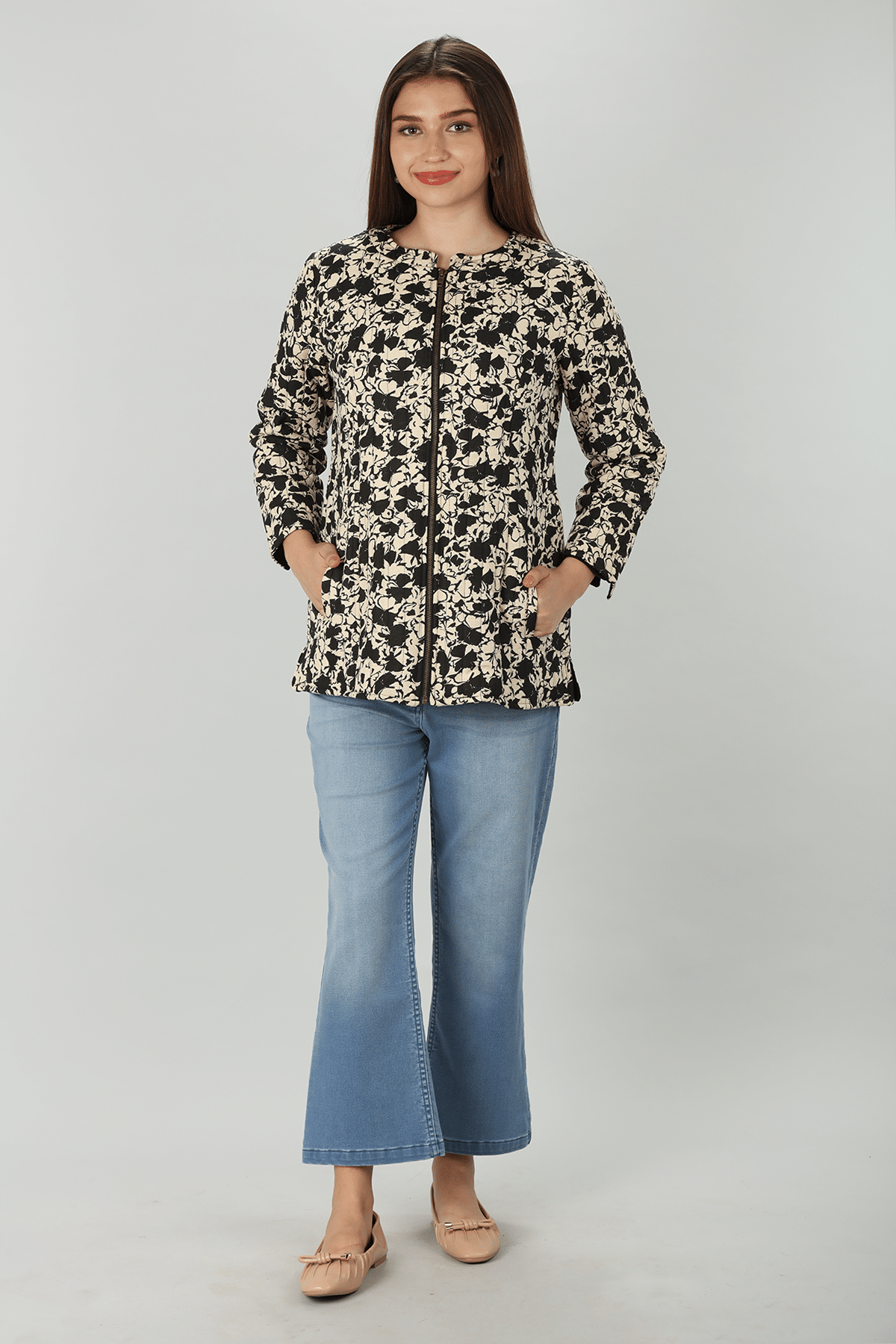 Black Fusion Printed Jacket - Image 2