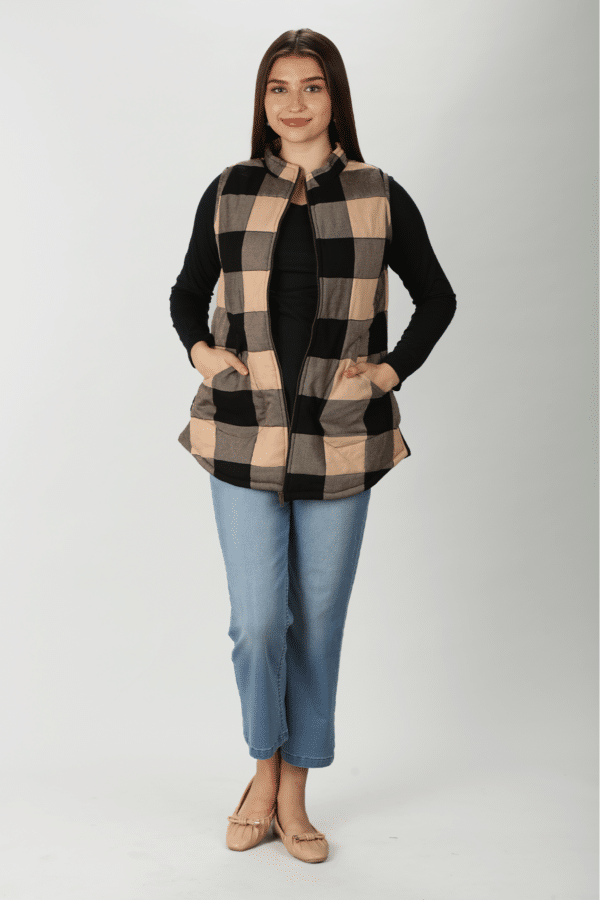 Brown Sleeveless Jacket Women