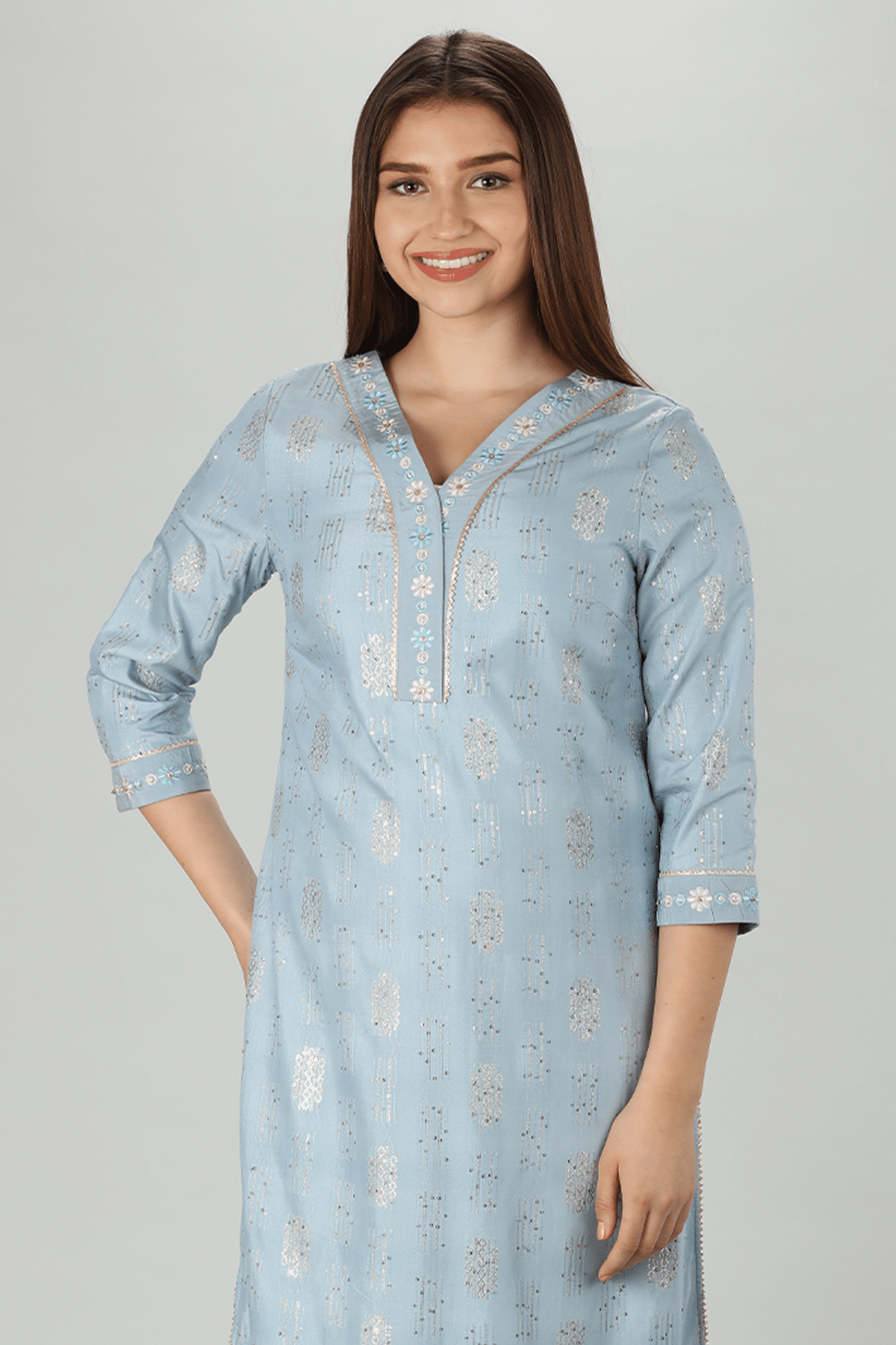 Blue Kurta For Ladies