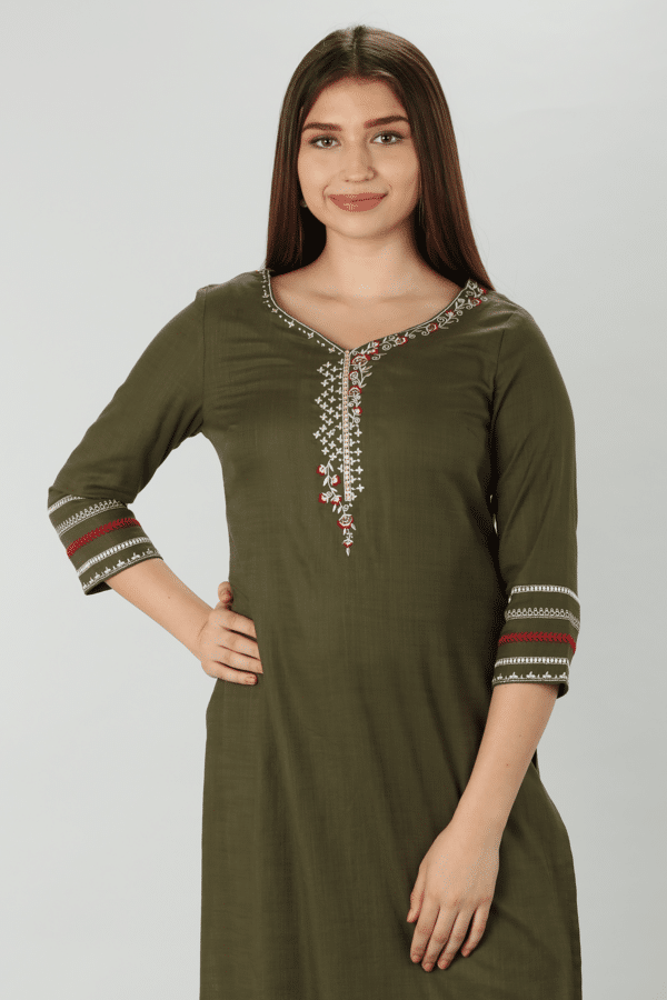 Olive Green Kurti For Women